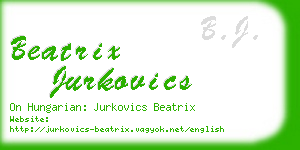 beatrix jurkovics business card